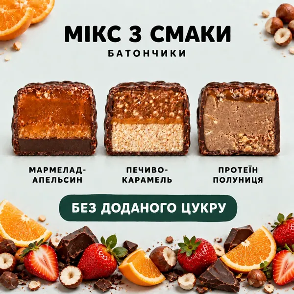 Батончики Микс 3 вкуса 12 шт