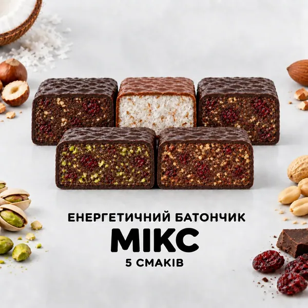 Батончики Зарядись МИКС 5 вкусов, 16 шт