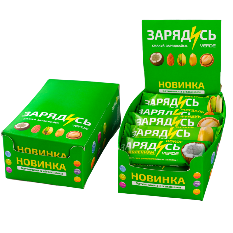 Шоубокс батончиків- Зарядись МІКС 16 шт